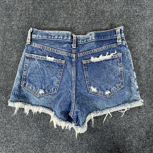 Abercrombie & Fitch Shorts Womens 4 Blue Annie High Rise Distressed Denim Jean - Picture 2 of 6
